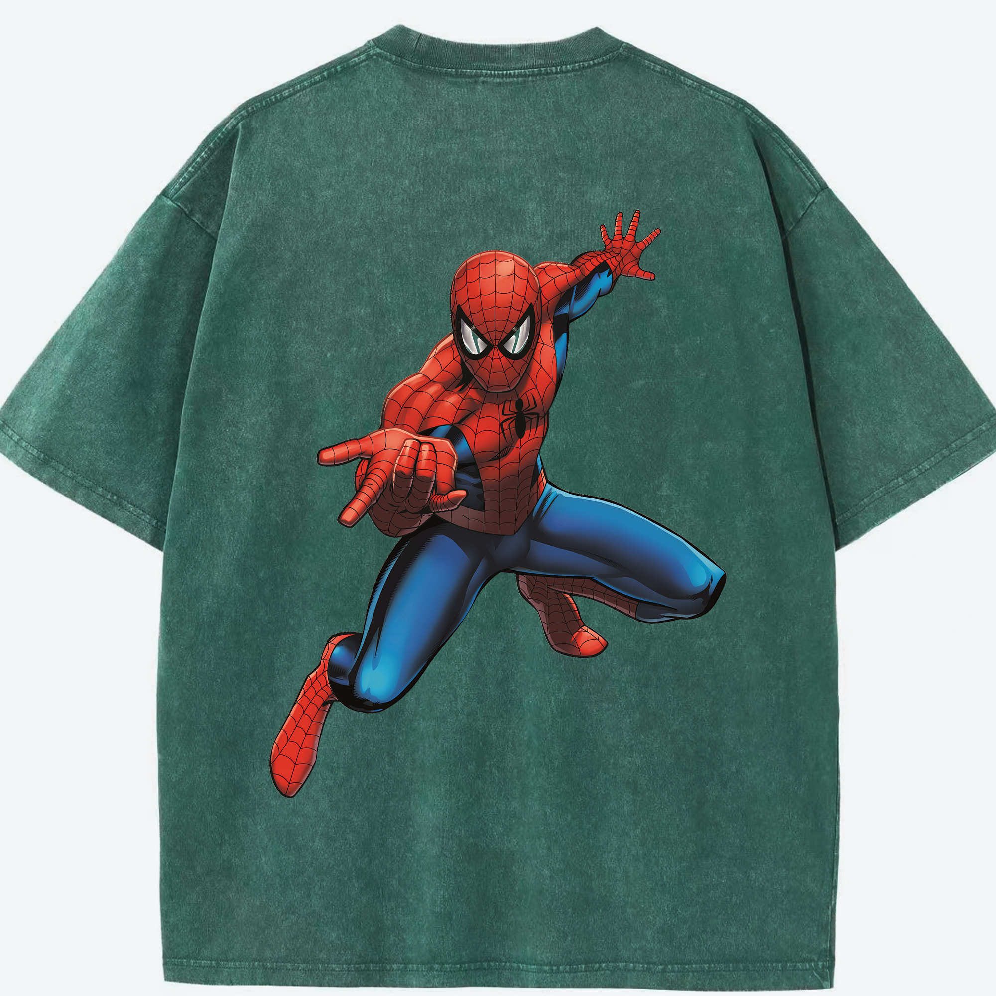 （画像用） Spider Man スパイダーマン 綿100% ヴィンテージ風 半袖Tシャツ（背面プリント）